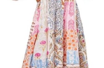 Women Boho Floral Printed Long Dress Summer Lantern Half Sleeve Beach Flowy Loos