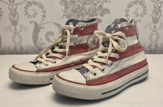 Vintage Converse Chuck Taylor All Star Hi Sneakers USA Stars Stripes UK 4m 6f