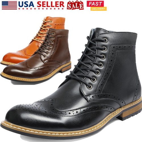 Men’s Motorcycle Leather Chukka Boots Oxford Derby Dress Wedding Shoe