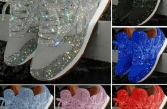 2026 Womens Sparkly Trainers Sequins Sneakers Casual Lace Up Sports Shoes Size