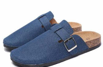 TRENDY ONE STRAP BUCKLE FOOTBED MULE DENIM