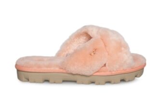 UGG FUZZETTE BEVERLY PINK SHEEPSKIN SLIDE STRAP WOMEN’S SLIPPERS SIZE US 8 NEW