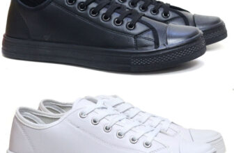 Mens Lace Up Casual Retro Faux Leather Deck Plimsolls Trainers Pumps Shoes Size