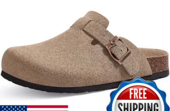 Kidmi Unisex Vegan Suede Clogs Leather Mules Womens Mens Cork Footbed Potato