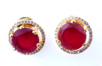 Indian Bollywood Wedding Goldtone Stud Fashion Jewelry Ethnic AD CZ Earrings Set