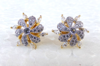 Indian Wedding Fashion Jewelry Stud Ethnic Goldtone Bollywood AD CZ Earrings Set
