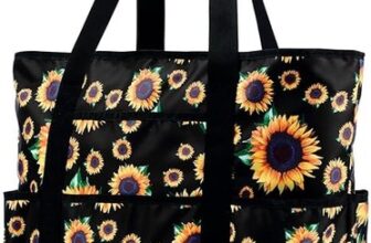 Beach Bags for Women Large Beach Tote Bag w/ Zipper Pockets Beach Bag Sunflowers