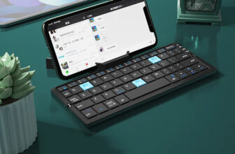 BOW Mini Folding Bluetooth Keyboard Wireless Keypad Support3 Devices with Stand