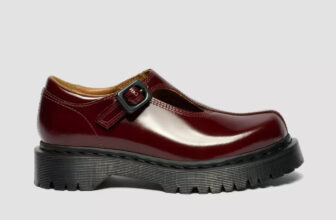 Dr Martens Rejena Mary Jane Laquered Leather Shoes Cherry Red UK Size 6
