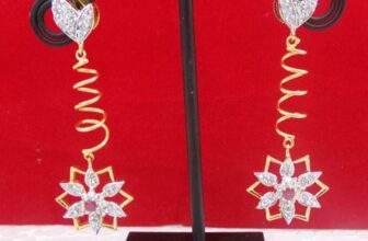 Indian Wedding Fashion Jewelry Ethnic Gold Plated Bollywood AD CZ Earrings Set