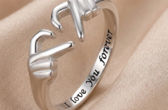 925 Sterling Silver Hug Ring for Women Men Adjustable Promise Hands Open Love US