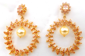 Indian Bollywood Wedding Gold Plated Fashion Jewelry Ethnic AD CZ Earrings Set