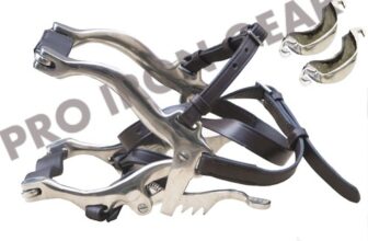 HORSE MOUTH GAG EQUESTRIAN DENTAL SPECULUM WITH LEATHER STRAPS