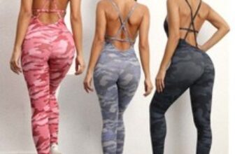 Women’s Crisscross Backless Camo Bodycon Jumpsuits Long Pant GYM Romper Playsuit