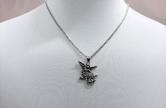 Silver Saint Michael Archangel Pendant Box Chain Necklace