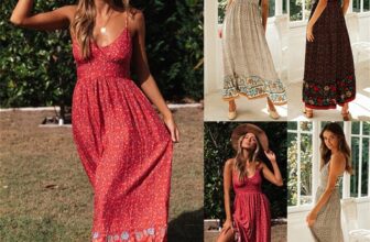 Women Dresses Floral Spaghetti Strap V Neck Boho Long Maxi Dress Summer Sundress