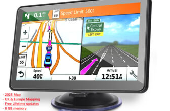 SatNav,9 Inch,Touch Screen,UK, Europe Lifetime Maps,Camera Alert, Voice Guidance