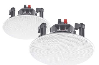 E-Audio B402C Pair 8″ Ceiling Speakers 180W Moisture Resistant 2-Way Sound