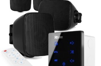 PD A50W Wall Mount Speaker System with Wireless Bluetooth Amplifier – 4x BD30B
