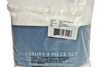 Soft 100% Hygro Cotton 4-Piece 2 Hand & 2 Washcloth Towel Set White- NEW