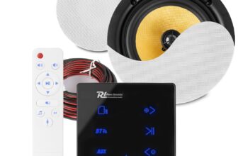 PowerLine A50B Home Bluetooth Ceiling Speaker System with Wall Amp – 2x KVCS8
