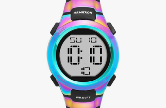 Armitron Sport Womens Digital Chronograph Watch Black Resin Strap 45/7012RBB New