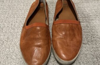 8.5M Melanie Frye Leather Slip On Flats Shoes Loafers Mocassins Light Brown