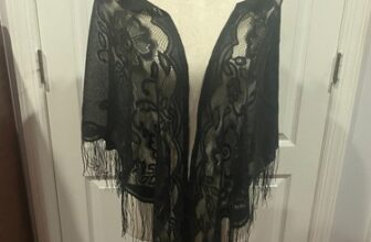 Black Sheer Triangle Scarf Shawl Wrap Lightweight 70.9×29.5inches