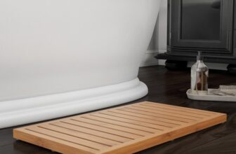 Bamboo Bath Mat Eco Friendly Natural Wooden Non Slip Slatted Design Bathroom