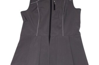 Arista Equestrian Vest Womens Large Pleated Peplum Riding Full Zip Gray Canada