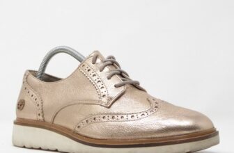 Timberland Womens Ellis Street Oxford Derby Rose Gold Leather Wingtip Shoes 9.5