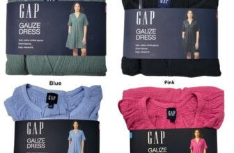 Gap Women’s Relaxed Fit Soft Cotton Gauze Tiered Dress
