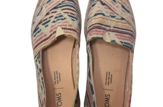 TOMS Women’s Espadrille Slip On Shoes Multi Color Woven Size 7.5
