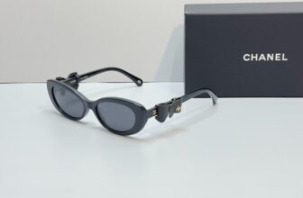 Chanel CH9181 Black Frame Gray Lens Sunglasses Bow Detail Made in Italy