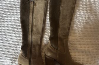 Blondo Elexis Waterproof Suede Knee High Zip Riding Boots Beige Womens 7.5M