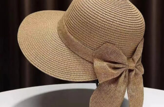 Womens Wide Brim Straw Sun Hat Bowknot UV Protection Beach Summer Cap Beige Khak