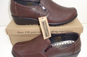 Cushion Walk Ladies Brown Shoes New Womens Flat Zip Loafers Comfort UK Sizes 4-8