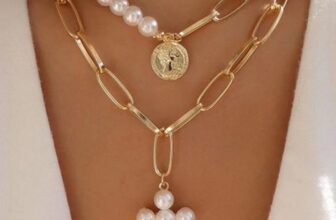 Women’s Hip-hop Cross Imitation Pearl Pendant Necklace Retro Necklace Alloy