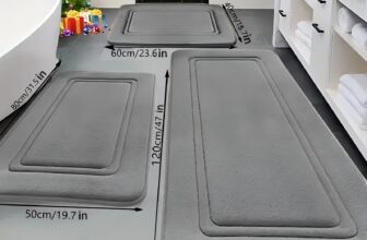 3PCS Memory Foam Bathroom Rug Absorbent Bath Mat Set Small Large and Door Rug US