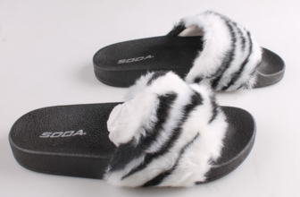 Soda Women’s Fuzzy Slides Black Zebra Faux Fur Slippers Sizes 6, 7, 8 NWT Sandal