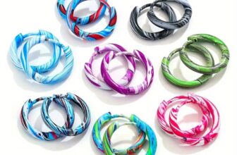 88Pairs Marble Swirl Hoop Earring Set Women Daily Beach Party Jewelry Gift