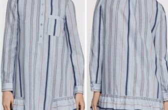 BCBGMaxAzria Lucile Shadow Blue Button Up Stripe Shirt Style Dress Sz Large NWT