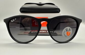 New Ray-Ban RB4171 Erika Matte Black/ Grey Polarized Gradient Women’s Sunglasses