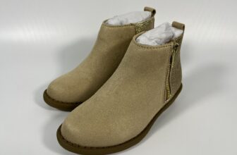FABKIDS Girls Kids Glitter Back Ankle Bootie in Tan Little Kids US SIZE 9
