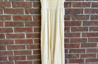 Free People Smocked Wide-Leg Homecoming Jumpsuit Jumper, size L LARGE