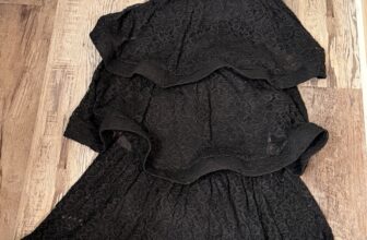 Tiered Black Lace Ball Gown Maxi Dress Size S Small Symphony