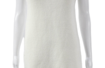 Zara Women White Sweater Dress V Neck Sleeveless Pullover Cotton Short Size M