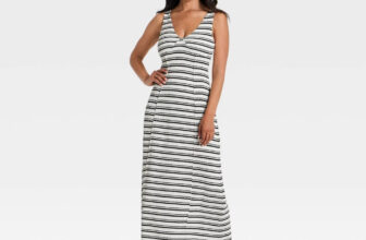 Women Knit Maxi Sweater Dress – Universal Thread Cream Striped M