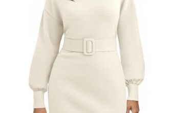 Saodimallsu White Knit Mini Sweater Dress Long Sleeve Size L NWT