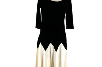 Danny And Nichole Sweater Dress Women’s Medium Black White Chevron Career Wear